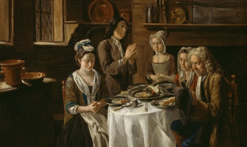 Joseph van Aken, 'Saying Grace' (c. 1720)