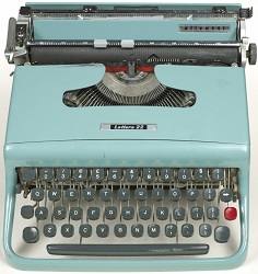 Olivetti Lettera 22 typewriter belonging to dom sylvester houédard
