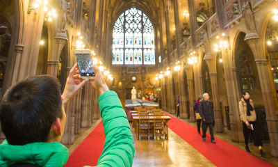 a visitor taking a photo