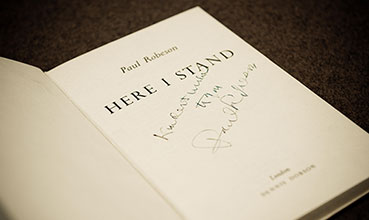 Photo: Signed copy of Paul Robeson's autobiography 'Here I Stand' 