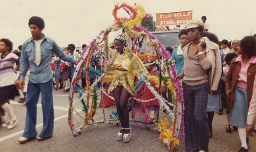 Photo of carnival queen on parade from Moss Side Carnival collection