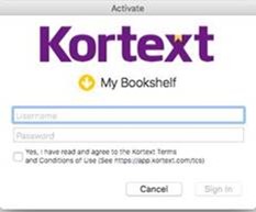 Kortext sign-in panel