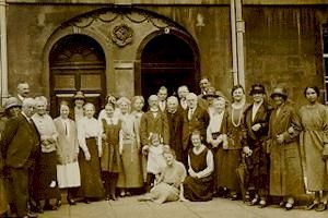 Group of people outside a building