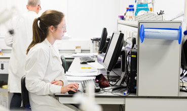Researcher working in a laboratory at The University of Manchester