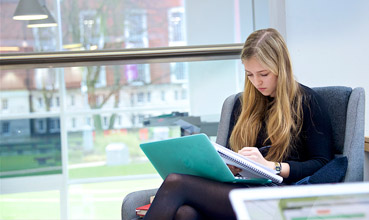 A student working in the AGLC