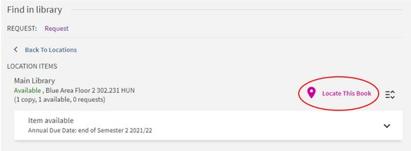 Click the ‘Locate This Book’ option within the book’s search result