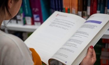 Person reading book