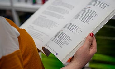 Person holding book