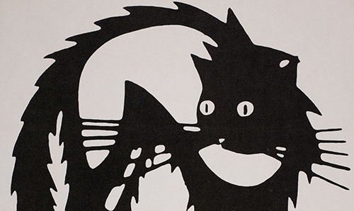 Hand drawing of a black cat from the collection