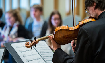 Musician playing a violin