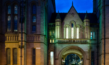 John Owens Building at night