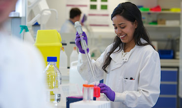 Student in laboratory setting