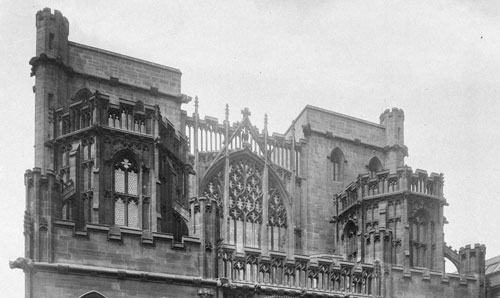 Historic photograph of The John Rylands Library exterior