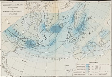 Image credit: Berghaus, Heinrich, Hann, Julius, and Koppen, Wladimir, Wetterkarten. Zugstrassen der Luftdruck Minima (1886)
