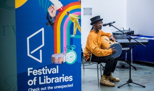 Musician performing as part of Being Human Festival.