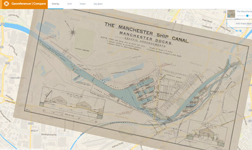 Manchester Ship Canal map overlay