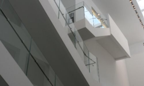 View of the exterior of John Rylands Library from a window 