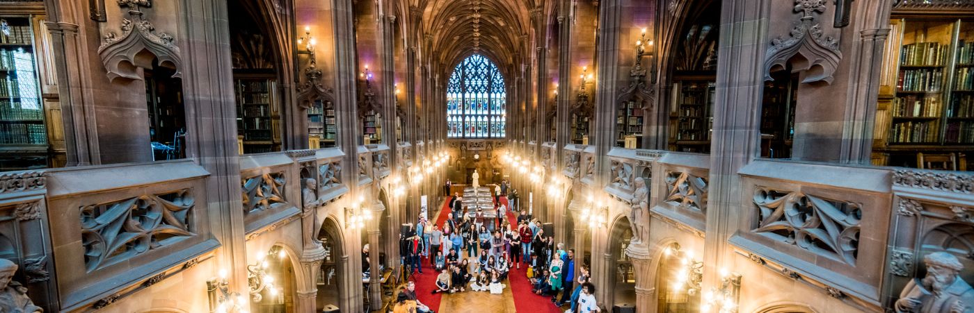 View from the balcony across the Historic Reading Room during an event