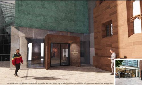 Architectural key area details: proposed entrance lobby. Courtesy of Donald Insall Associates.