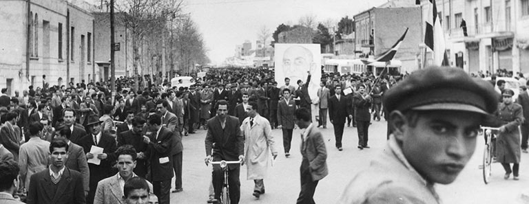 Busy Iranian street, old photo