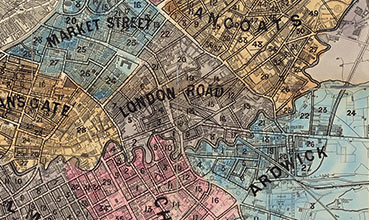 Map of the Enumeration Districts within the City of Manchester, Census 1871