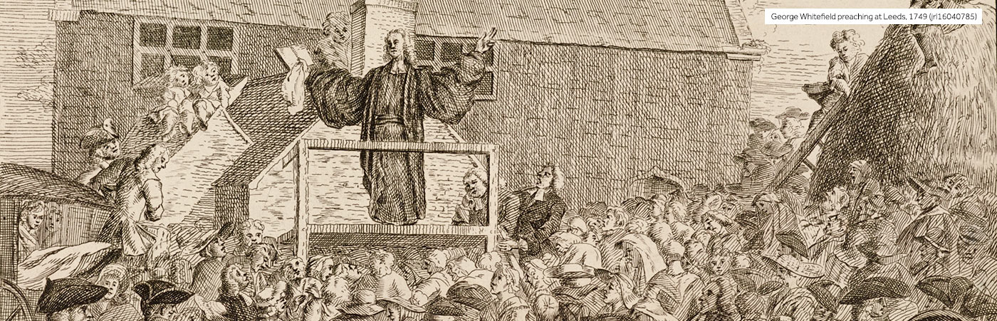 Sketch of George Whitefield preaching at Rose Green