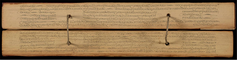 Detail from Pali MS 79, Mahāsatipaṭṭhāna-sutta Palm leaf Manuscript