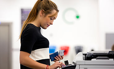 Student using printer