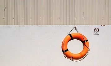 Life ring on a wall