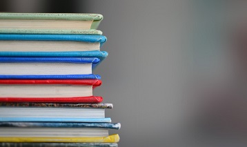 books piled up